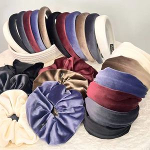 الكورية واسعة سميكة الإسفنج مبطن النسيج المخملي عادي النمط الأوروبي-الأمريكية 15 عقال للنساء إكسسوارات الشعر في فصل الشتاء - Product Image 2