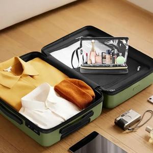 Sac cosmétique en PVC transparent à fermeture à glissière approuvé par la TSA avec logo personnalisable Organisateur de style de mode - Product Image 2