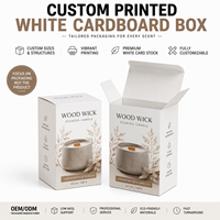 Boîte pliable rigide en carton blanc uni, imprimée CMYK sur mesure, directement de l'usine, pour l'emballage de mèches en bois, recyclable.