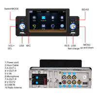 Podofo Autoradio 5" Simple DIN avec Carplay et Android Auto, Lecteur MP5 Voiture Bluetooth FM USB Charge Rapide