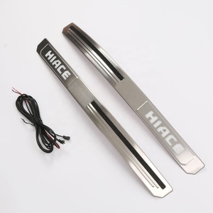 WZXD Hiace Stainless Steel Strip Front <b>Door</b> Step Scuff <b>Plate</b> LED <b>Door</b> Threshold Strip for Hiace 2005-2018 - Product Image 1