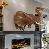 Sculpture murale d'art moderne pour la décoration de la maison, sculpture en résine de tête d'éléphant, prix de vente