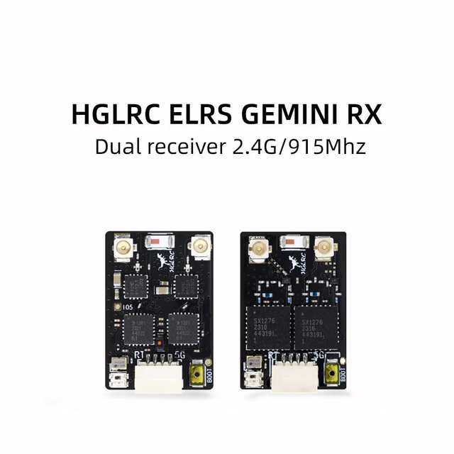 HGLRC ELRS GEMINI RX Dual Receiver 2.4G/915MHz True Diversity TCXO 1000Hz Low Latency Long Range FPV Drone