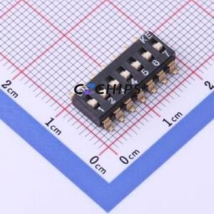 DSIC07LSGET DIP Switch SMD-14P,6x17.8mm Switch Single Pole Single Throw 7 2.54mm 25mA - Product Image 1