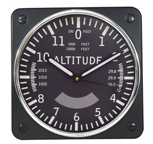 Reloj de Pared de Una Sola Cara con Diseño de Altímetro y Coordinador de Vuelo para Sala de Estar, con Pantalla de Cuarzo - Product Image 1