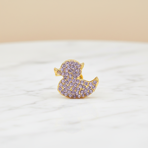 Design minimalista alla moda chiaro strass intarsiato 18K color oro <span class=keywords><strong>piccole</strong></span> dimensioni stile animale carino piccolo anatra spilla per le signore - Product Image 1
