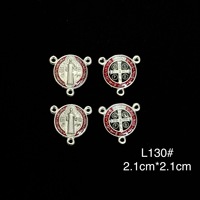 Pièce centrale de chapelet catholique en alliage de zinc plaqué or de 2 cm, cadeau religieux, bijoux pour la fabrication de colliers