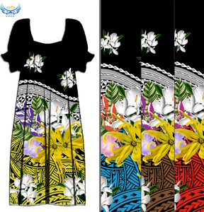 Tissu imprimé style tribal polynésien, micronésien, des îles du Pacifique, nouveau design, en rouleau, pour robe Mumu, femmes, hommes et enfants - Product Image 1
