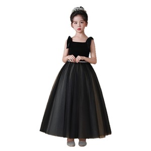Elegante Vestido Largo Negro Formal <span class=keywords><strong>para</strong></span> Niñas, Ideal <span class=keywords><strong>para</strong></span> Recitales de <span class=keywords><strong>Piano</strong></span>, Competiciones de Violín, Concursos, <span class=keywords><strong>Bodas</strong></span> <span class=keywords><strong>y</strong></span> Ocasiones Especiales - Product Image 5