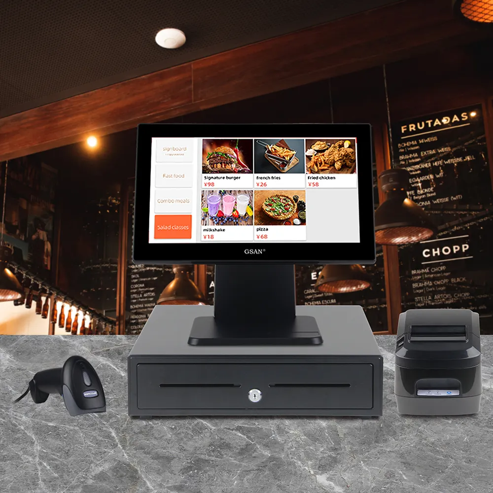 15,6 Zoll Android Doppelscreen Kassenregister POS-System All-in-One-Touchscreen Pos-System Supermarkt Restaurant Einzelhandel