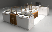 Vitrine à bijoux en bois plaqué, kiosque à bijoux dans un centre commercial