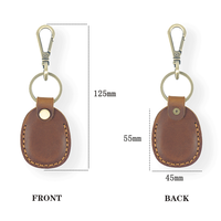 Porte-clés portable personnalisé avec pochette à monnaie en cuir véritable à la mode Tracker Cover Car Hanging Mini Storage Keychain