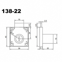 Verrous de sécurité pour tiroirs 138-22 en alliage de zinc avec clé en fer pour armoires et portes, durables, installation facile, utilisation en appartement, hôtel, sûrs pour les enfants