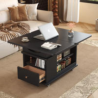 Table basse pliante en bois massif de noyer, chariot de service, table d'appoint de salon, table d'angle mobile, meuble d'appoint de canapé domestique