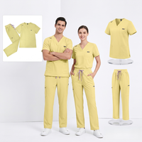 Ensemble de Blouses Médicales Personnalisées en Tissu Sergé de Haute Qualité, Col en V, Coupe Droite, Unisexe, pour l'Été – Accessoires d'Hôpital et de Soins Infirmiers en Gros