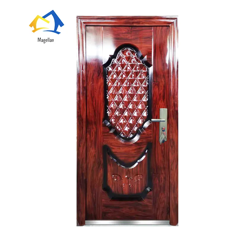 Puerta de baño precio Bangladesh Parrilla de acero diseño de puerta de metal para el hogar