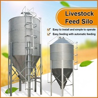 Silo de Alimentación para Ganado Galvanizado, Contenedor de Almacenamiento de Granos de Tamaño Personalizado para Cerdos, Aves de Corral, Ganado Vacuno y Ovejas, Sistema de Alimentación para Granjas