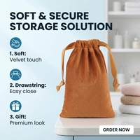 Pochette en velours personnalisée avec cordon de serrage, sac cadeau doux pour cosmétiques, cadeau de mariage