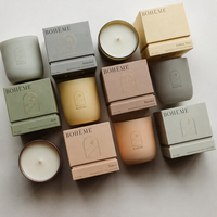 Emballage cadeau en carton rigide personnalisé de luxe, écologique, vente en gros, emballage de bougie de soja de luxe, boîte noire, logo personnalisé