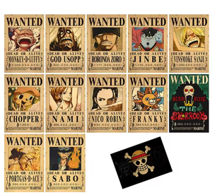 200 Styles Promotion en Gros Affiches Anime Luffy Zoro Nami Shanks Sanji Ace Sabo Affiches <span class=keywords><strong>Wanted</strong></span> en Papier Kraft Dessin Animé Décoration Murale - Product Image 1