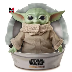 XM New 11Inch Famous Movie Baby Yoda Soft Dolls Star Anime Figure Plush Toys for Children Master Yoda Action Figures Gifts