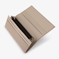 Dompet Wanita High-End PU 2025, Slot Kartu Banyak, Tas Tangan Ritsleting Panjang Sederhana, Lapisan Poliester, Gaya Wanita Modis, Grosir