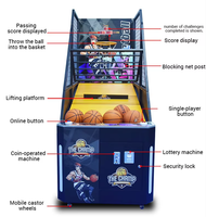 Machine d'arcade de basketball commerciale robuste à cadre métallique pliable, connectable, avec système de notation électronique et fonctionnement à monnayeur, pour la vente en gros
