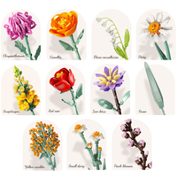 Feelo Collection Botanique de Fleurs, Kit de Blocs de Construction DIY en ABS, Briques Miniatures Créatives pour Enfants, Jouet FL2261