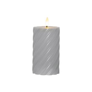 Star Trading LED-Echtwachs-Kerze Flamme Swirl 15x7,5cm grau - Product Image 1