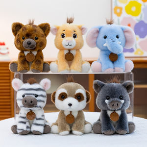 Juguetes de Peluche de Animales de la Selva de Primera Calidad, con Peso, <span class=keywords><strong>para</strong></span> Aliviar el Estrés, León, Suricata, Oso, Vaca, Elefante, Jabalí, Relleno de Algodón PP, Regalo - Product Image 1