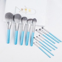 Set Kuas Makeup Seri Iris 13 Pcs MYDESTINY, Bulu Sintetis, Gagang Kayu Solid dengan Lapisan Cat Baking, Penjualan Langsung Pabrik