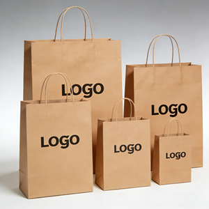 Custom Printed Eco-Friendly Mini Paper Bag White Brown Kraft Budget-Friendly Shopping Gift Bag with Your Own Logo for Candle Use - Product Image 2