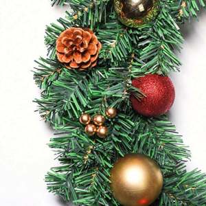 Nouvelle conception, vente chaude, couronne artificielle de luxe en PVC vert de 60 cm, décoration de maison pour les fêtes - Product Image 6