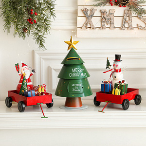 Santa Claus Snowman <b>Christmas</b> Ornament Training <b>Christmas</b> Sleigh Metal <b>Christmas</b> Train Decoration - Product Image 2