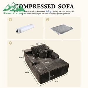 Canapé-lit carré <span class=keywords><strong>en</strong></span> tissu de style nordique, vente chaude, canapé cube à siège unique compressé sous vide - Product Image 3