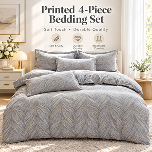 Set di Lenzuola Moderne con Stampa <span class=keywords><strong>a</strong></span> Quadri, Set Biancheria da Letto in Poliestere 4 Pezzi - Product Image 2