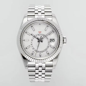 Montre mécanique de luxe de qualité supérieure, étanche, 42 mm, mouvement ETA 2824 de l'usine ZF, 32.69.34, acier 904L, multifonction, montre blanche - Product Image 1