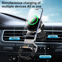 Soporte Magnético Inalámbrico para Coche 3 en 1 Multifuncional de Metal de 15W, Compatible con Ventilación de Aire, para Teléfono, Reloj y Auriculares, el Más Vendido de 2026