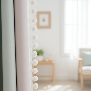 Ribete de Encaje <span class=keywords><strong>con</strong></span> <span class=keywords><strong>Pompones</strong></span> de Algodón 100% Blanco para <span class=keywords><strong>Cortinas</strong></span>, Uso Decorativo en Prendas, <span class=keywords><strong>con</strong></span> Tamaño Personalizado - Product Image 1