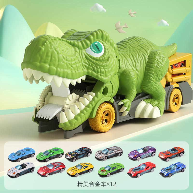 Dinosaure dévorant des voitures en alliage car-12