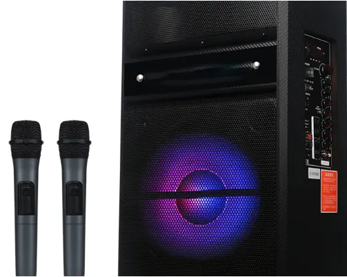 15 pouces haute puissance DJ karaoké boîte de son haut-parleur actif armoire en bois multifonction sans fil BT FM Radio Trolley haut-parleur