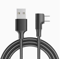 Codo 90 °   Cable de Datos Tipo-C con Trenzado de Nailon 5A/6A, Apto para Carga de Teléfonos Móviles Xiaomi y Huawei, Cable de Datos para Juegos