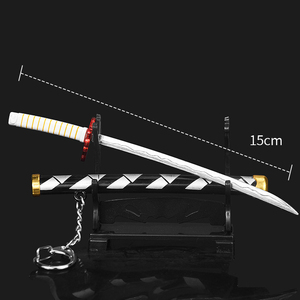 15cm épée arme démon tueur <span class=keywords><strong>Kimetsu</strong></span> <span class=keywords><strong>No</strong></span> <span class=keywords><strong>Yaiba</strong></span> Cosplay armé Katana PU <span class=keywords><strong>Ninja</strong></span> couteau porte-clés samouraï épée accessoire jouets pour adolescents - Product Image 6