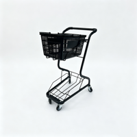 Chariot de courses à double étage pour supermarché, machine d'arcade, snack-bar, magasin d'accessoires, stand de rue, magasin de proximité, KTV, chariot