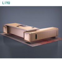 Ensemble de mobilier de bureau exécutif moderne Liyu convertible en forme de L, table de direction en panneaux de fibres à densité moyenne P2