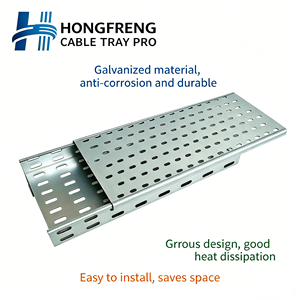 500mm x 100mm Perforated Type Cable Tray Factory Price Custom Materials From HonfFeng cable tray Factory - Product Image 1