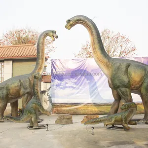 Jurassic Period Theme Park Long Neck Full Life Size 10 Meters Lifelike Mechanical Simulation Animatronic Brachiosaurus For Sale