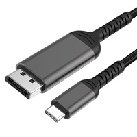 UHD 1M 2M 3m alüminyum alaşımlı örgülü kablo 4K @ 60Hz USB3.1 tipi C DP 1.2 HDTV Video bölücüler dönüştürücüler için DisplayPort kablosu