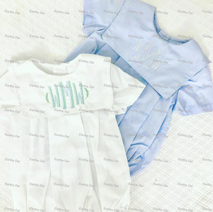 Ropa orgánica para bebés, babero para bebés y bombachos para niñas, Monograma, 100% algodón, tejido gingham, conjuntos de ropa para recién nacidos - Product Image 2