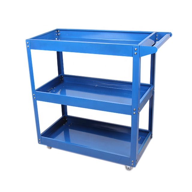 Hot Sale Vehicle Tools Storage Solution Three-Layer Garage Metal Tool Cabinet Strong Tool Trolley